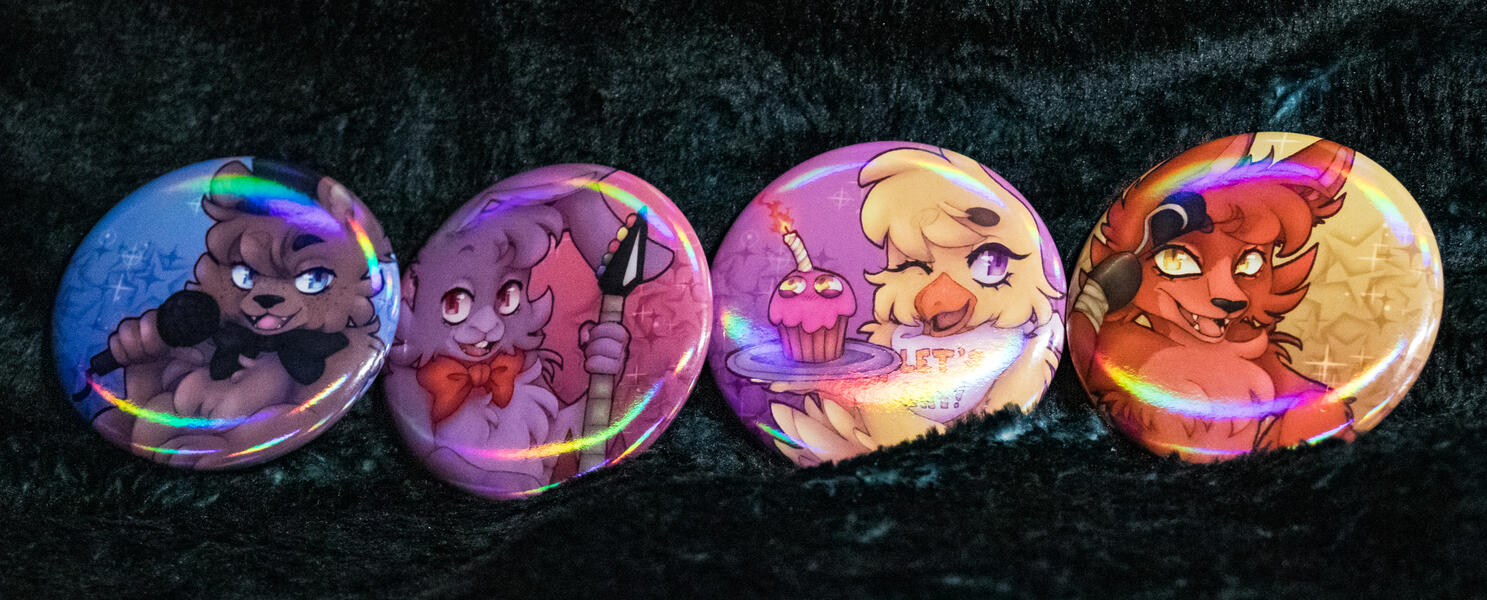 FNAF Gang Round Pins FNAF Gang Round Pins